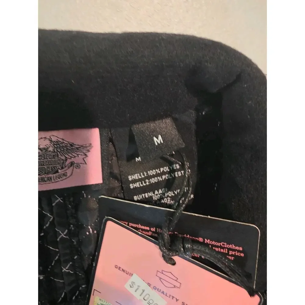 Harley Davidson Woman’s Pink Label Fleece Jacket Black/Pink Medium NWT